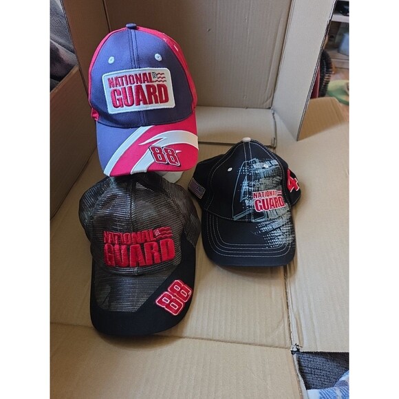 National Other - Vintage National Guard Hat Cap Lot Of 3, 88 , 4, USA Flag Trucker Mesh